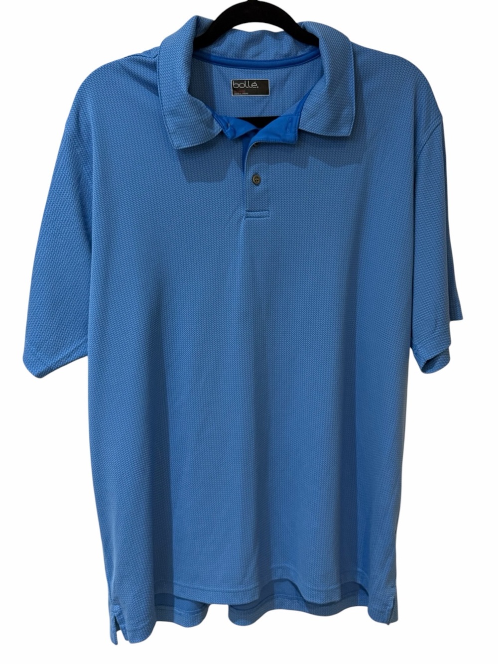bolle Men's Light Blue Performance  short sleeve Polo Golf Shirt -XL